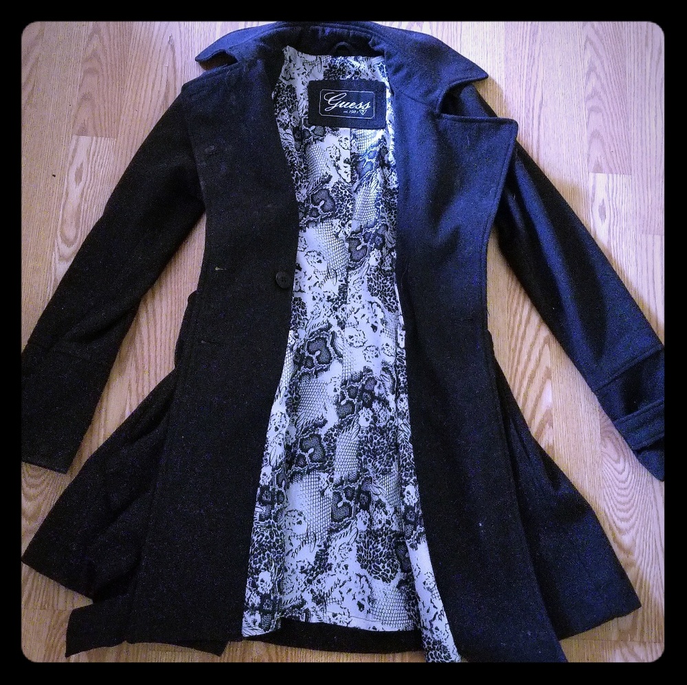 Guess Wool Military Peacoat